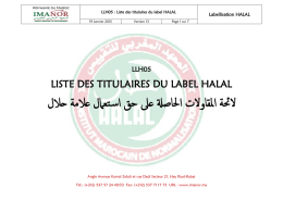 Titualaires label HALAL