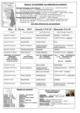 Mois de F&eacute;vrier 2015