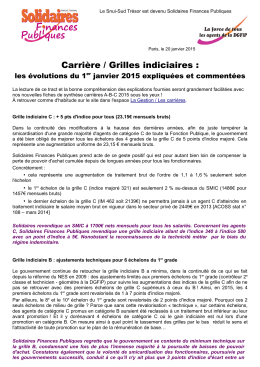 Carrière / Grilles indiciaires :