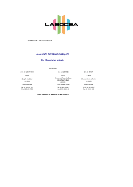 Physico-chimie alimentation animale
