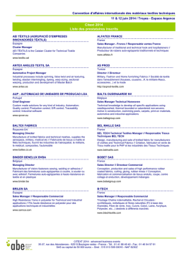 Liste des prestataires inscrits à Citext 2014
