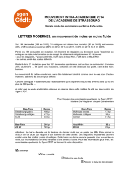 Lettres modernes - CFDT Sgen Alsace
