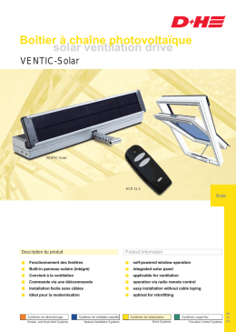 solar ventilation drive Boîtier à chaîne photovoltaïque