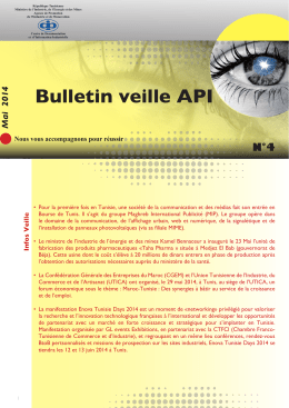 Mai 2014 Bulletin veille API N°4