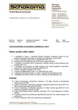 List 1-2014 - Schokoma GmbH Maschinenhandel