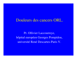 Douleurs des cancers ORL.
