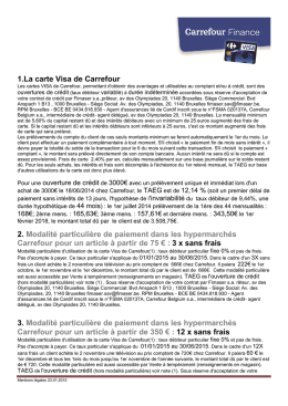 Mentions légales - Carte Visa Carrefour