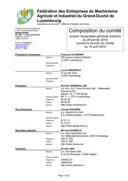 Composition du comité - Fédération des Artisans