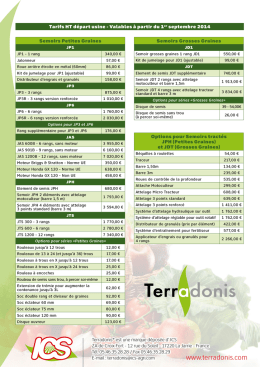 Tarifs - Terradonis