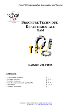 Brochure technique départementale GAM 2014/2015