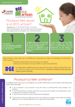 Pourquoi faire appel &agrave; un ECO artisan? Pourquoi