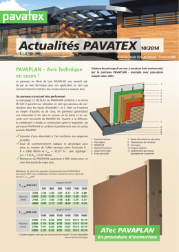 Actualités PAVATEX 10/2014