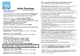 Infos Paroisse - Paroisse Sainte Thérèse