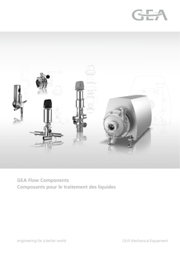 GEA Flow Components Composants pour le traitement des liquides