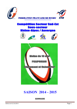 Règlement Championnat PHLIPONEAU 2014-2015