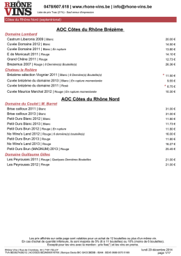 AOC C&ocirc;tes du Rh&ocirc;ne Br&eacute;z&egrave;me AOC C&ocirc;tes du Rh&ocirc;ne Nord