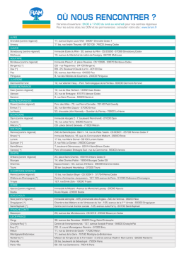 Liste des centres et bureaux de la RAM