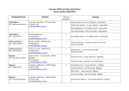 Liste des UPE2A de Seine-‐Saint-‐Denis Année scolaire 2014/2015