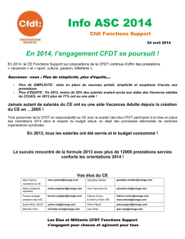 Info ASC 2014, Fonctions support. CFDT / 24 avril 2014