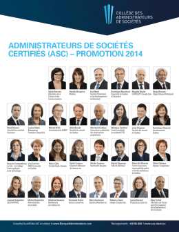 (asc) – promotion 2014 - Collège des administrateurs de sociétés