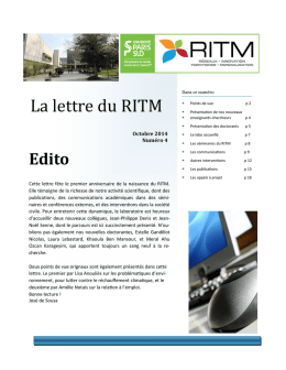 La lettre du RITM - Université Paris