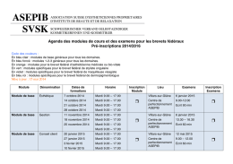 Dates formations et examens BF 2014-2016