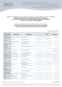 PRODUITS ABSORBANTS FLOTTANTS UTILISABLES EN