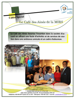 Dossier Café des aînés - Maison Internationale de la Rive-Sud