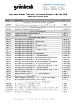 Preisanpassungen Produkteerweiterungen Stand 1.05