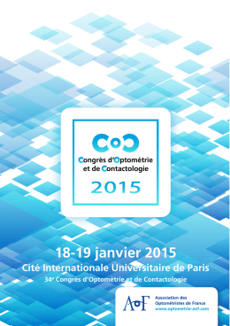 18-19 janvier 2015 - Association des Optométristes de France