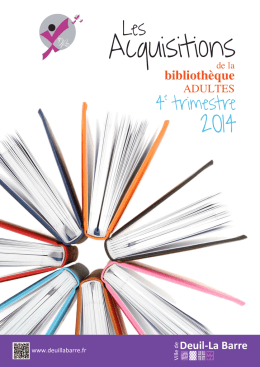 Acquisitions Bibliothèque adultes 4e trimestre 2014 - Deuil-la