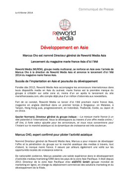 Renforcement de Reworld Media en Asie