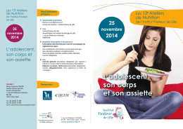 13e Ateliers Nutrition - Institut Pasteur de Lille