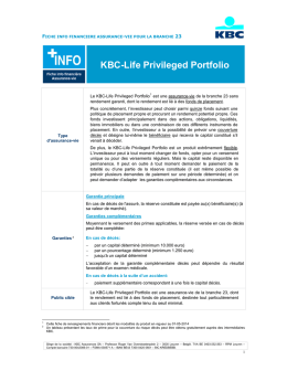 KBC-Life Privileged Portfolio