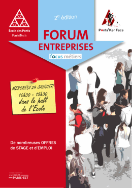 Télécharger le livret du Forum Entreprises 2014 (.PDF, 3Mo)