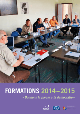 Formations 2014-2015 - CGSLB Régionale wallonne