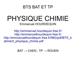 BTS BAT ET TP - Physique Chimie Hourdequin