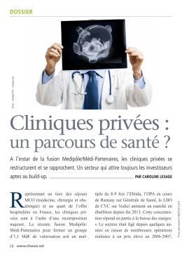 Cliniques privées : un parcours de santé ? juillet 2014