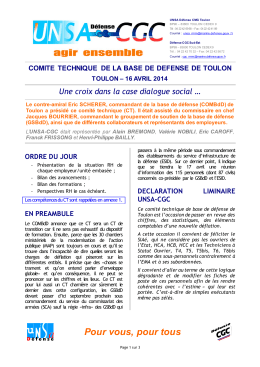 CT BdD Toulon : CR CT BdD (16 avril 2014)