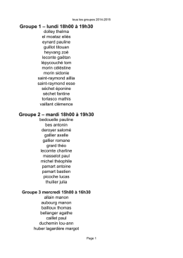 les groupes 2014-2015