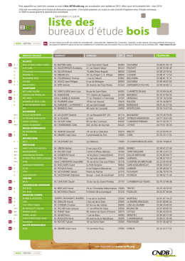Liste des BET Bois: 2014