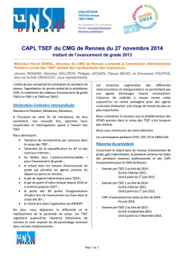 CAPL TSEF du CMG de Rennes du 27 novembre 2014
