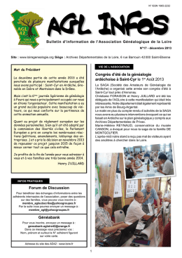 AGL-Infos_no17 - Généalogie dans la Loire