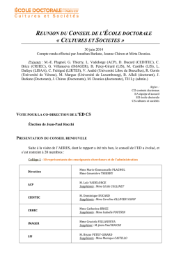 CR Conseil ED CS du 30 juin 2014 - Université Paris-Est