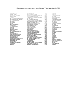 Liste des concessionnaires autorisés de VNM Sea