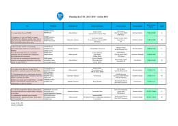 Planning des TFE 2013-2014 - section BSF