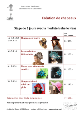 Flyer Cours de Chapeaux