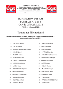 Nomination AAS 2014