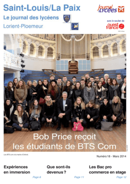 Bob Price reçoit les étudiants de BTS Com - St Louis