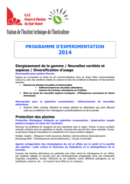 Programme expérimentation 2014